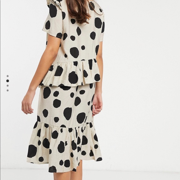 Vero Moda Artsy Ruffle Midi Dress with Dots [NWOT] - Picture 3 of 3